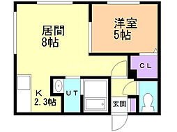 グランメールアクシア3 1LDKの間取図画像
