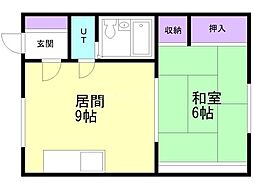 パークタウンB 1LDKの間取図画像