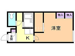 レオパレスサンインレット5 1Kの間取図画像