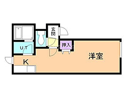 リバティヒルズ 1DKの間取図画像