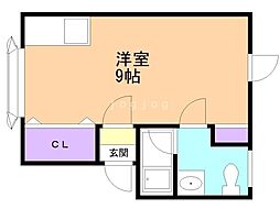 PRESTIGEβ ワンルームの間取図画像