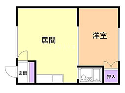 みかみハイツ5 1LDKの間取図画像