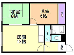 コーポ美奈美 2LDKの間取図画像