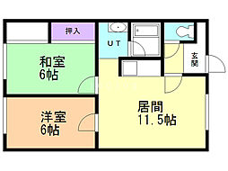 グランデュール313 2LDKの間取図画像