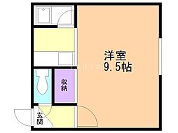 レジデンス77 ワンルームの間取図画像