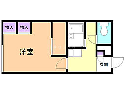 レオパレスあしたば 1Kの間取図画像