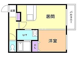 サンコート文京台 1LDKの間取図画像