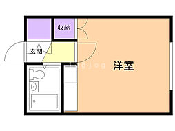 杉林ハイツ ワンルームの間取図画像