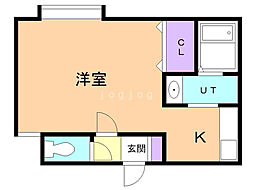 サンライズ・ロッチ 1Kの間取図画像