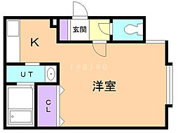 メゾンプライマス 1Kの間取図画像