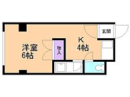 新町ハイツ 1Kの間取図画像