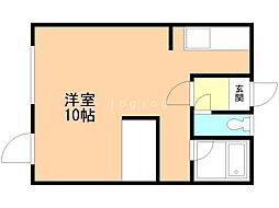アップルハイツ ワンルームの間取図画像