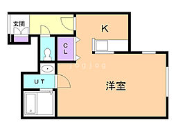 リーベン・カーネ 1Kの間取図画像