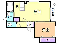 ドームアカシア 1LDKの間取図画像