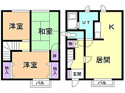 パナハイツ松庵A 3LDKの間取図画像