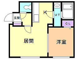 緑ケ丘ロジュマン 1LDKの間取図画像