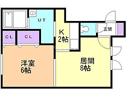 アビエス文京台 1LDKの間取図画像