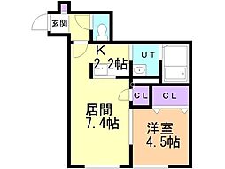 フォルトゥーナ 1LDKの間取図画像