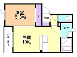 E.FRONT 1LDKの間取図画像
