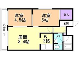ロイヤルパレス23 2LDKの間取図画像