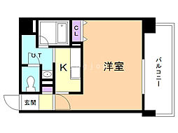 レフィナード 1Kの間取図画像