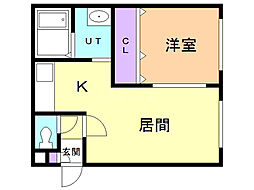 ドライエポック文京台 1LDKの間取図画像