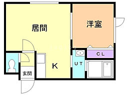 プレーヂオ11 1LDKの間取図画像