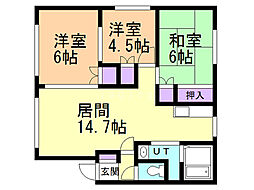 アルファー高砂 3LDKの間取図画像