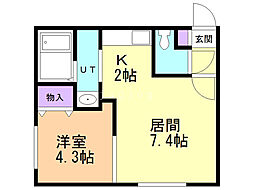 ユリシーズ 1LDKの間取図画像