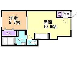 アンベリール 1LDKの間取図画像