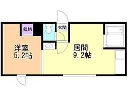 レジデンス88 1LDKの間取図画像