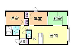 大沼スカイMS 3LDKの間取図画像