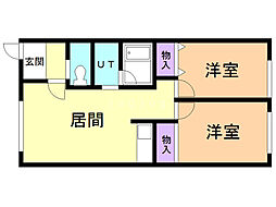 フリーダム412 2LDKの間取図画像
