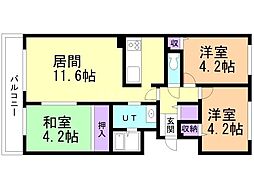 リーセント住吉 3LDKの間取図画像