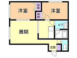 キャッスル2 2LDKの間取図画像