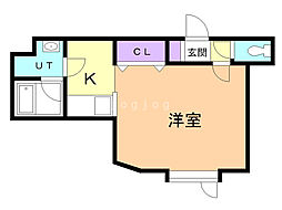 メゾンプリオール 1Kの間取図画像