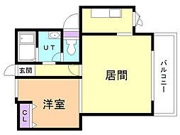 コーポゆもと-7 1LDKの間取図画像