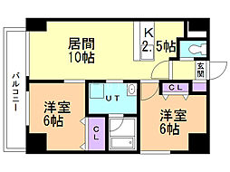 リルバ 2LDKの間取図画像