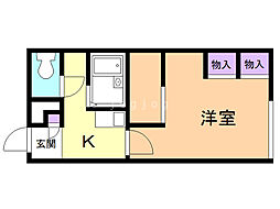 レオパレスシャルマン2 1Kの間取図画像