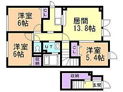 ベルメゾン 3LDKの間取図画像