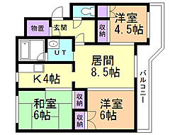 ファミリーガーデン岩見沢 3LDKの間取図画像