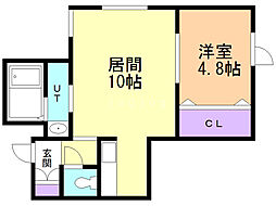 グレイス高砂 1LDKの間取図画像