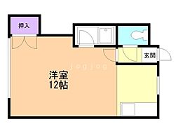 エクセル101 ワンルームの間取図画像