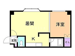 ガーデンフレア若葉 1LDKの間取図画像