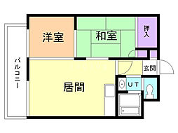 こりんごハイツC 2LDKの間取図画像