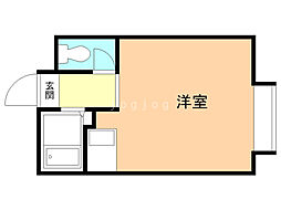 ハイソ雄北 ワンルームの間取図画像