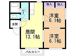 プレミアムNK 2LDKの間取図画像