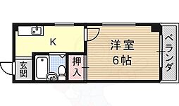 グリーンハイツ武庫川 1Kの間取図画像
