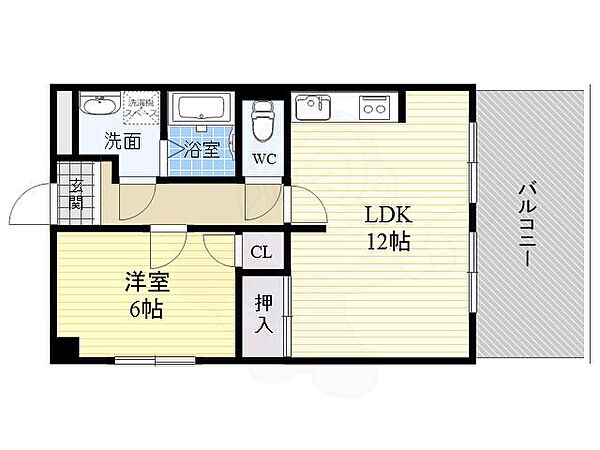 パレス東 ｜兵庫県尼崎市大庄北３丁目(賃貸マンション1LDK・3階・45.00㎡)の写真 その2