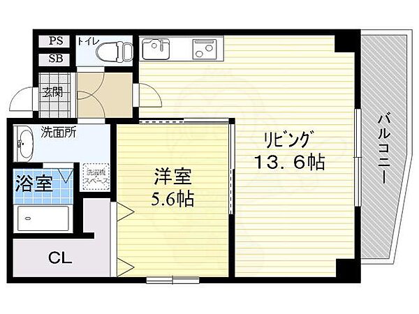 兵庫県尼崎市稲葉荘１丁目(賃貸マンション1LDK・4階・44.96㎡)の写真 その2